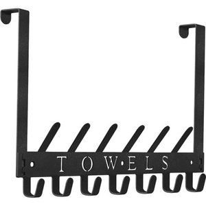 Towel Holder Over The Door Hooks Door Mount Towel Rack Organizer Metal Towel